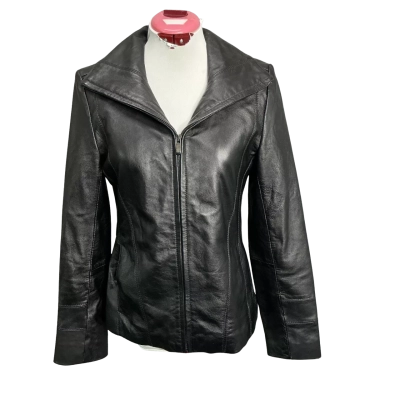  Vintage Pelle Studio by Wilsons Leather Women's size S Zip-Front Leather Jacket / Blazer 