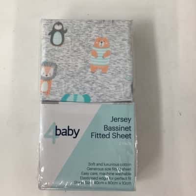 4baby Jersey Bassinet Fitted sheet set bear penguin  pattern