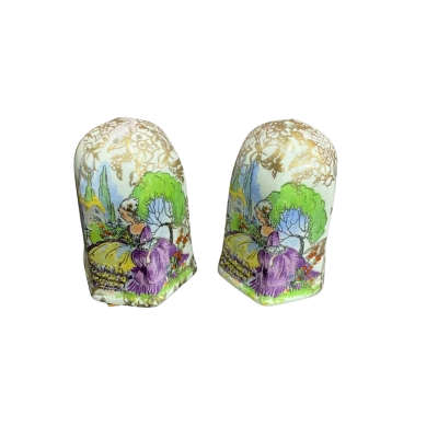 Lord  Nelson Ware Hexagon Salt & Pepper Shakers “Pompadour” Pattern