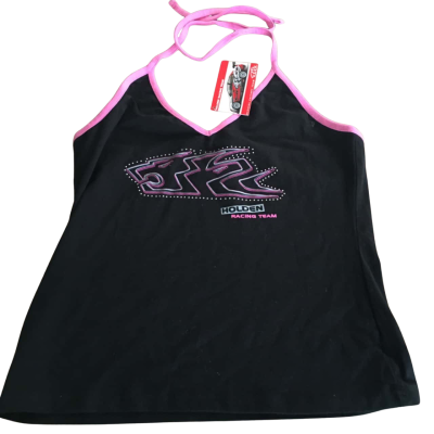  Holden Dealer Team  Womens  Size 16 Halter Neck Top Black  / Pink  RRP $35     HTH2