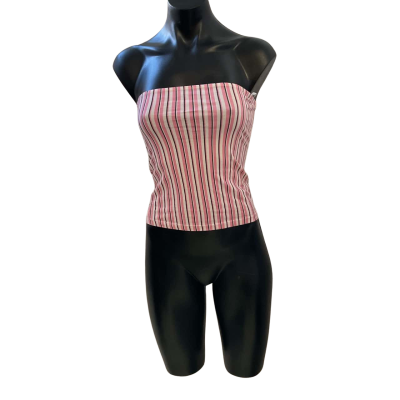 Motel Womens  Size XS Sleeveless Top Pink  / Pinstriped / White 