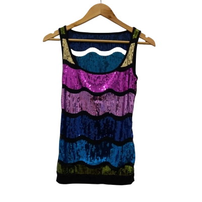 Blackout Women's Size M Sleeveless Sequin Top Multicoloured BNWT