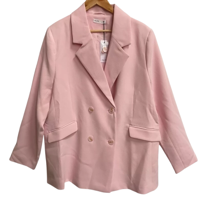 City Chic Soft Pink Holly MP Double Breasted Blazer Jacket Size M/18 