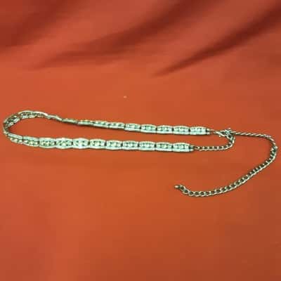 Diamante encrusted clear and Amber stone adjustable chain belt