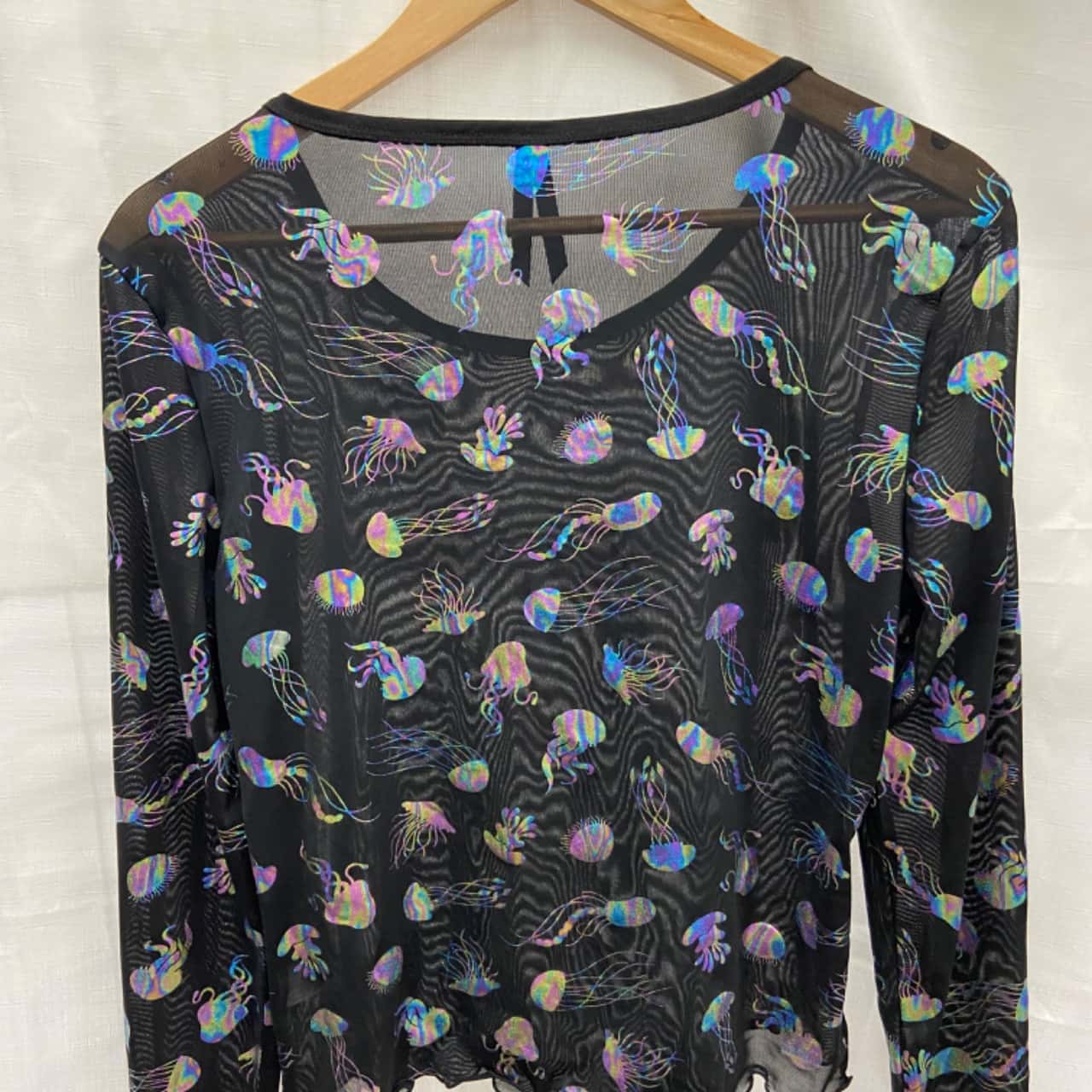 Dangerfield Womens Size 14 Long Sleeve Black / Multicoloured Pattern (s)