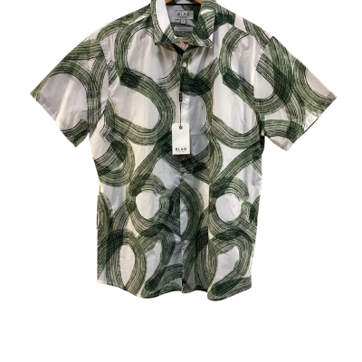 Blaq Mens  Size L Short Sleeve Shirt Green / White 