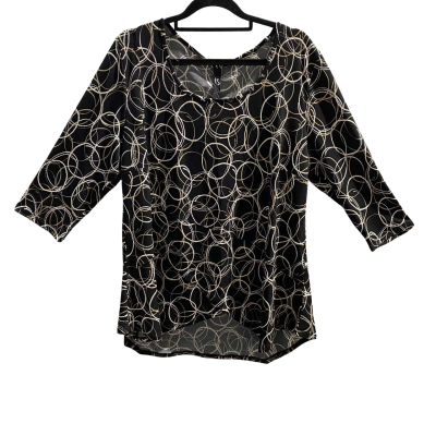TS Womens  Size S Long Sleeve Top Beige / Black  / Pattern / White 