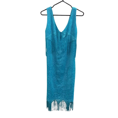 Charlie Brown Womens turquoise lace midi dress  Size 14 