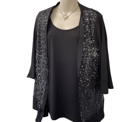 Liz Jordan Black Set Jacket and Top   Size 12 