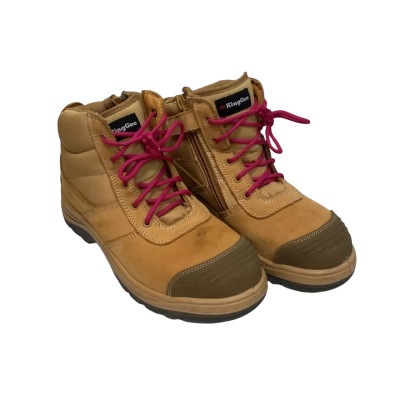 Women’s KingGee Size 12 Khaki Boots Pink Lace