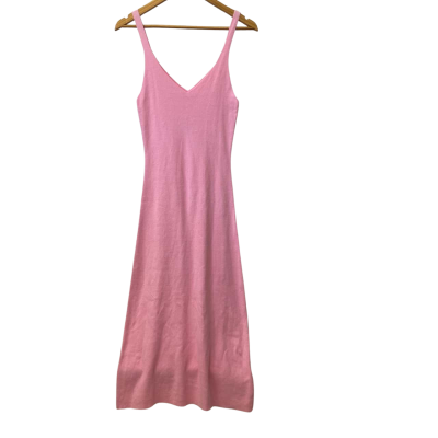  My Girl - Pretty Pink Maxi Length knitted Slip Dress Size 8 