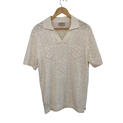 Industrie Mens  Size S Short Sleeve Shirt Beige / Cream 