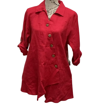 Black Pepper Womens  Size 12 Button Up Top Red 