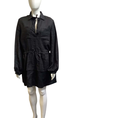 Brand New Bodhi + Harlow Womens Size 10 Mini Tiered Dress Black 