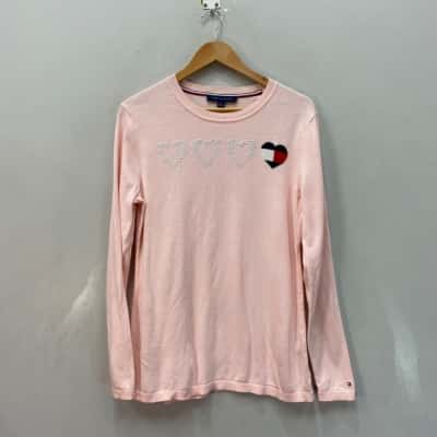 Tommy Hilfiger Womens  Size L Lightweight Knit Jumper Pink  
