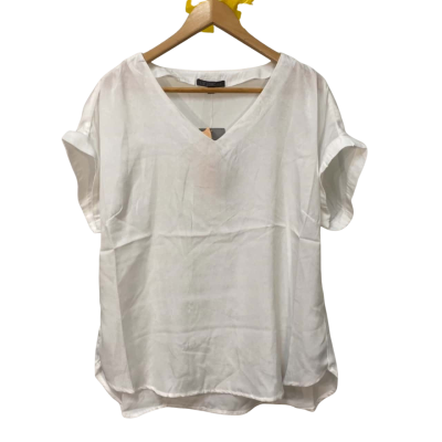 BNWT Liz Jordan Size 16 White Short Sleeve Top 