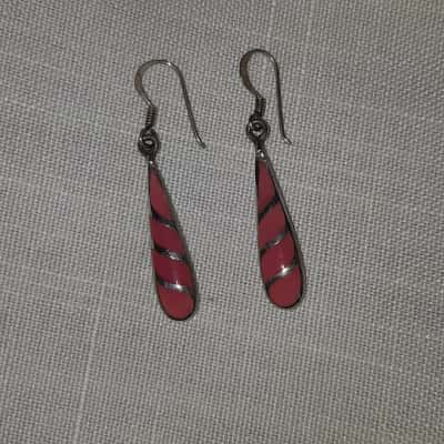 Silver 925 Pink  / Silver Drop Earings