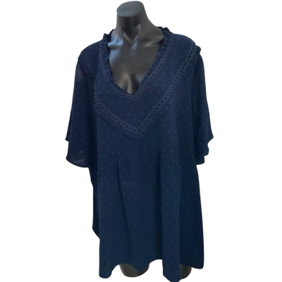 Bloomchic Womens  Size 26 Blouse Navy Blue 