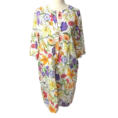 Cali & Co Multicoloured Floral Linen and Tencel Blend Dress