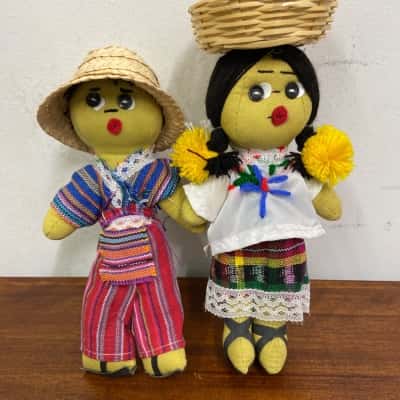 Mexican Folk Art Handcrafted Cloth Dolls