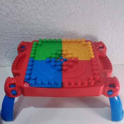 Vintage Duplo Table with bag of Duplo