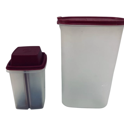 Tupperware Vintage Cranberry Pick-a-Deli and 2.9l Modular Mates 5 Pour container