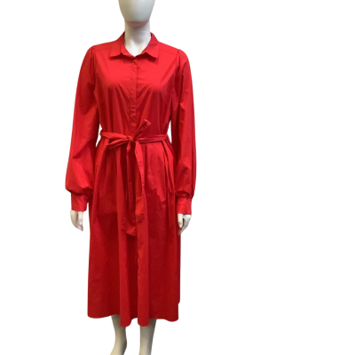 Brand New Brave +True Womens Size L Shirt Collar Midi Dress Primrose