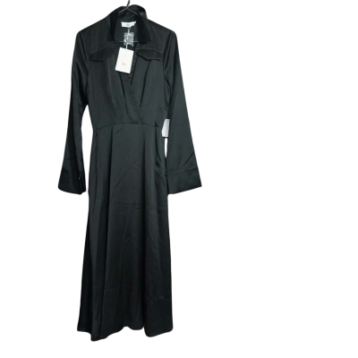 NEW Calli Womens Size 10 Midi Dress Black Delicate Fabric Xtra Long Length 