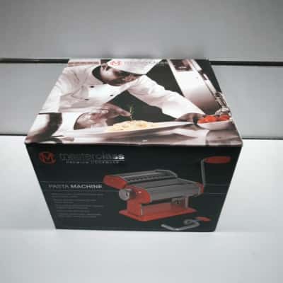 Masterclass Red Stainless Steel Pasta Machine Maker Roller Cutter Attachment NIB