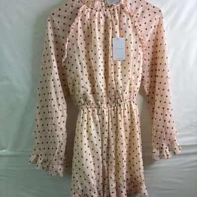 MVN The Label Womens Size 12 Blouse Pink / Polka Dot BNWT
