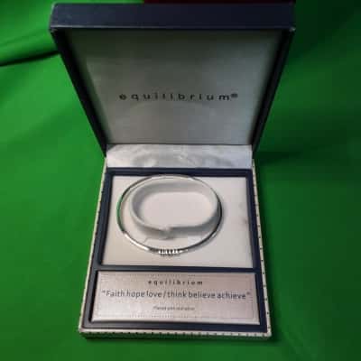 Equilibrium silver plated Faith Hope love think believe achieve new bangle