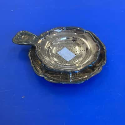 Silver Plated Tea Strainer with Underplate