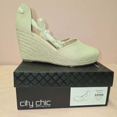 City Chic Womens  Size 42 / 11 Wedges Cream / Natural 