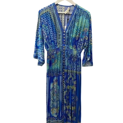 Hale Bob Los Angeles  Womens  Size M Midi Dress Blue 