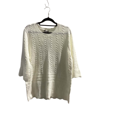 Rockmans Womens  Size M Crew Neck Jumper White Lightweight Patterned RRP $59.99