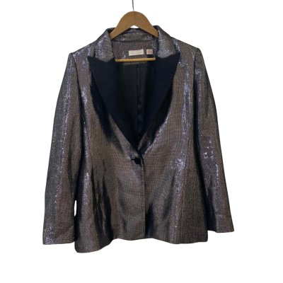 Sass & Bide Womens  Size 12 Open Jacket Black  / Silver 