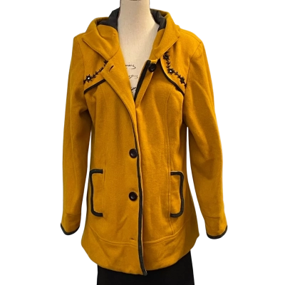 Unknown Brand Womens Size 10 Hooded Jacket Black/Mustard