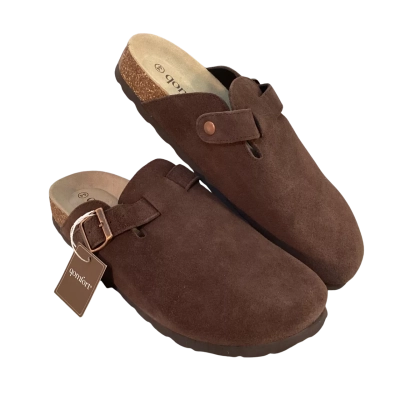 Qomfort Unisex Size 44 Leather Clogs Brown BNWT