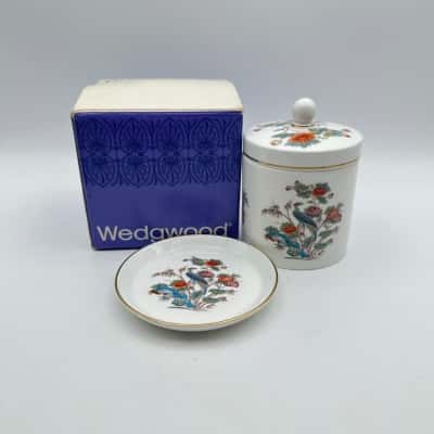 WEDGWOOD Kutani Crane Candy Jar & Plate