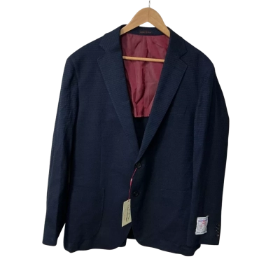 Luca diMarco Mens Size 42 Navy Blue Self Pattern Kensington Wool Blazer (new)