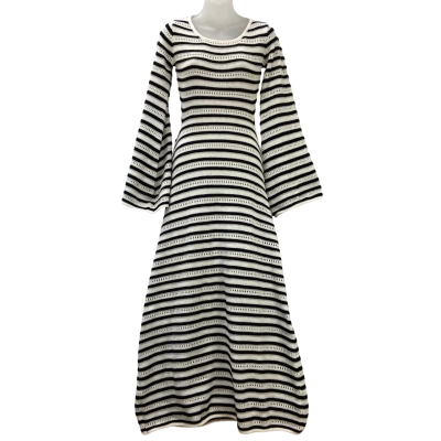 Indikah  - Womens Knit Maxi Dress - Size 10 - Black / White 