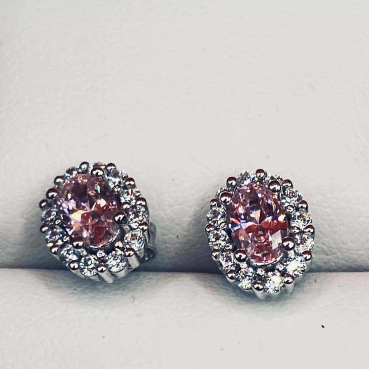 Sophee Crystal Open Frame Earring in Gold Pink Crystal main image 1