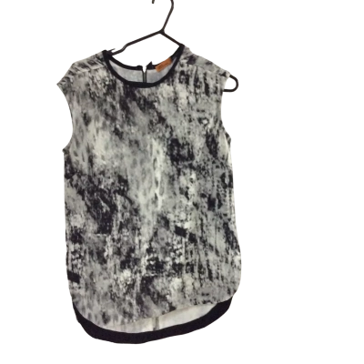 Digbys Womens  Size 1 Sleeveless Top Black  / Grey / White 