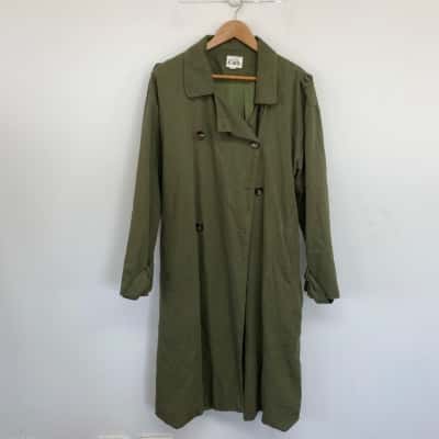 Calli Dark Green Trench Coat  Size 16 