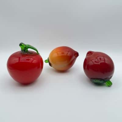 3 x Glass Fruit