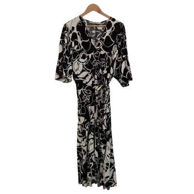Vine Apparel Womens  Size 16 Floral Dress / Maxi Dress Black  / White 