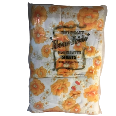 Vintage Home Pride Orange Floral Flannelette Sheets Double Bed All Cotton