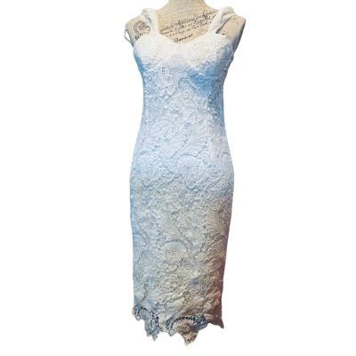 Passion Fusion Size 12 White Midi Dress 