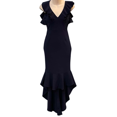Here Comes The Sun Womens Size 6 Bodycon/Maxi/Party/Shoestring Strap Dress Navy Blue/Purple 