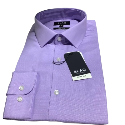 BNWT Blaq Mens Size 42 Purple Slim Fit Long Sleeve Business Shirt RRP $59.95 HTHT